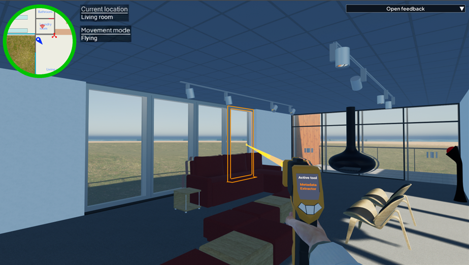 Kuva Virrake-alustalle tehdystä 3D-tilasta